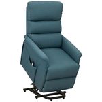 HOMCOM Power Lift Recliner Chair, Electric Lift Chair for Elderly, Padded Reclining Sofa with Remote Control, Side Pockets, Footrest, for Living Room, Easy Assembly, Blue