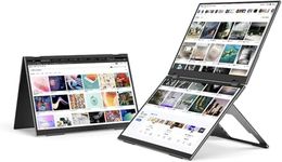 EHOMEWEI X1 Pro Dual Monitor, 2K 60Hz 16"*2 Laptop Expansion Portable Screens 2560 * 1600 100% DCI-P3 HDR 400 cd/  ㎡ Brightness for Gaming Phone/Switch/Windows MacOS No Stylus Touch