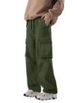 Lymio Men Cargo || Men Cargo Pants || Men Cargo Pants Cotton || Cargos for Men (Cargo-42-45) (in, Alpha, L, Green)