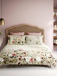 DDECOR - Grandiose Floral 150TC Double Bed Sheet Set with Two Pillow Covers - Red