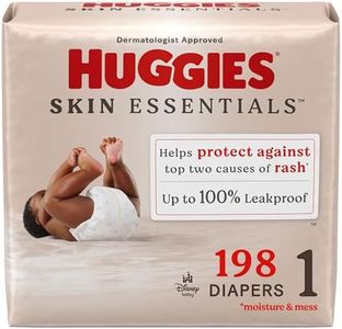 Huggies Size 1 Diapers, Skin Essentials Baby Diapers, Size 1 (8-14 lbs), 198 Count (3 Packs of 66)