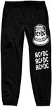 ACDC Band Logo and Hells Bell Art Work Men’s Black Graphic Sweatpants - S