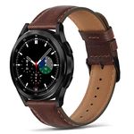 Tasikar 22mm Leather Straps Compatible with Samsung Galaxy Watch 3 45mm/Watch 46mm Strap, Genuine Leather Replacement Bracelet Band Compatible with Huawei Watch 3/3 Pro/GT 2, Gear S3, 22mm, Dark Brown