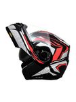 HEADFOX N2F Metro Flip-up Bluetooth Helmet for Men Bike | Waterproof Smart Helmet | ISI Certified | Built-in Bluetooth | Matte Red Large (60 CM)