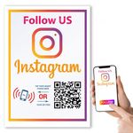 Follow Us On Instagram Sticker - Touchless QR Code and NFC Tag - Two-Sided Instagram Review Tap Card - Storefront Window Decal - 4" Wide - 6 Inches High