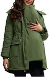 Maternity 3 in 1 Winter Coats Thickened Hooded Puffer Down Jackets Warm Pregnancy Kangaroo Hoodie Quilted Coat Cozy Maternity Jacket Outerwear