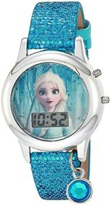 Accutime Disney Frozen Elsa Blue Digital Kids Watch for Toddler Girl with Charm Bracelet (Model: FZN45004AZ)