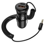 ONE 7 3in1 Bluetooth Receiver | Dual Port car Charger,Audio Receiver/Hands-Free Car Kit | Portable 3.5mm Bluetooth Aux Adapter Wireless Music Streaming for Home, Car Audio System - ON BR-07