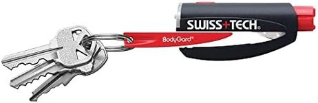 SwissTech ST81010 Keychain 3-in-1 Bodyguard Auto Emergency Escape Tool with Glass Breaker, LED Flashlight, and Seat Belt Cutter, (Single Pack)