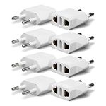 European Plug Adapter, Unidapt US to Europe Plug Adapter, 8 Pack European Type C Plug Adapters, 110V to 220V Wall Outlet, Travel Power Adaptor for EU/Asia Socket, Europe Pin Converter (White)