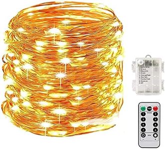 Led String Lights Battery Powered, Proxima Direct 33 Ft/10M Waterproof Fairy Lights 100 LED Christmas Light with 8 Modes for DIY Christmas Wedding Bedroom Tree Decoration (Warm White, Pack, 1)