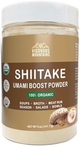 VIGOROUS MOUNTAINS Shiitake Mushroom Powder Organic, 100% Natural Umami Seasoning 5 oz, Stronger Mushroom Powder for Cooking No Salt No MSG