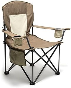 SUNNYFEEL Oversized Folding Camping Chair, Heavy Duty Supports 300 LBS, Portable Chairs for Outdoor Lawn Beach Camp Picnic, Mesh Back Khaki