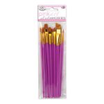 Royal & Langnickel Pink Art Golden Taklon Brush Set (Pack of 10)