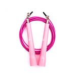 Burnlab Adjustable Skipping Rope Suitable for Gym, Crossfit, Double Unders, Speed Jumping, Cardio and Weight Loss - For Men and Women (New Pink)