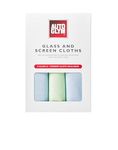 Autoglym Glass and Screen Cloths - 3x Lint-Free Microfibre Cleaning Cloths for Exterior and Interior Windows, Screens, Car and Home Use