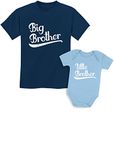 Tstars Big Brother Shirt Little Brother Boys Matching Outfits Brothers Sibling Shirts Kids Shirt Navy/Baby Aqua Kids Shirt 3T / Baby 6M