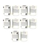 INVENTO 10Pcs 8 x 10mm Motor Jaw Shaft Coupler Aluminum 8mm 10mm Flexible Coupling for Nema 23 3D Printer Z Axis For RepRap