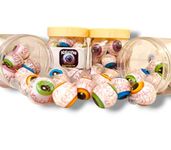 KIDINYOU 3D Bursting Eyeball Mixed Fruits Flavour Candy | Center Filled Gummy Candy | Spooky Halloween Jelly Balls - Jelly Candy 11Gm*15Pcs