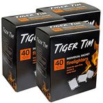 Tiger Tim Firelighters X3 tubs 120 Sachets in Total Great for Stoves and BBQs