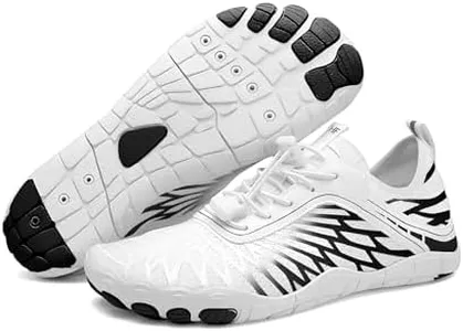 HF Signature Healthy & Non-Slip Breathable Barefoot Shoes, Flexible Lightweight Daily Wear Walking Shoes Unisex White/Black