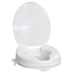 AquaSense Raised Toilet Seat with Lid, White, 2 Inches