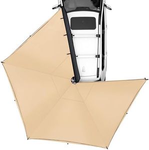 VEVOR Toldo Retráctil para Coche 270° 2,5 m Toldo Lateral para Coche PU3000 mm UV50+ Resistente al Sol/Agua/Viento con Bolsa de Almacenamiento Toldo Lateral/Trasero para Camiones SUV Furgonetas
