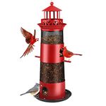 Decflow Bird Feeders for Outdoors Hanging, Wild Bird Feeder for Outside Bird, 4 lbs Large Capacity Durable Metal Bird Seed Feeder for Small Birds