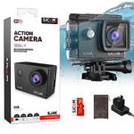 SJCAM SJ4K Action Camera 4K30fps WiFi Camera, 98FT/30M Underwater Waterproof Camera with 40MP UHD image, EIS Stabilization, 170°FOV 5X Digital Zoom with 2 Batteries, Helmet Mount Accessories Kits