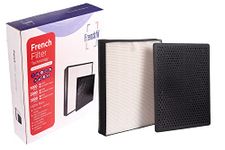 Frenchfil Flu Protected Compatible Set For (Philips AC3256/ AC3257/AC3259 NanoProtect 3000 Series) True HEPA + CARBON Set Filter of Air Purifier, White and Black