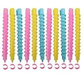 ericotry 18Pcs Plastic Spiral Hair Perm Rod Spiral Rod Barber Hairdressing Styling Curling Perm Rod Hair Rollers Salon Tools for Women Girls