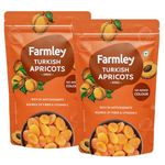 Farmley Exotics Apricots Dry Fruits | 200 Gram | Apricot, Dried Apricot, Dry Fruits, Apricots, Apricot Dry Fruits, Dry Apricot, Dried Apricots, Turkish Apricot, Gluten Free (Pack Of 2)