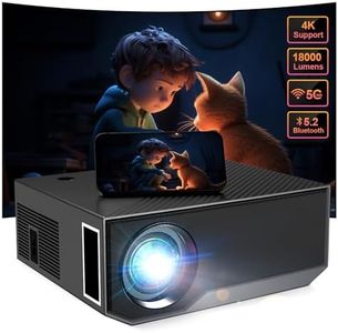 Projector with Wifi and Bluetooth, 4K Projector Full HD 1080P Video Projector, 18000L Movie Projector, 300" Max Bild Compatible with Android/iOS/Laptop/TV Stick/X-Box/HDMI/USB