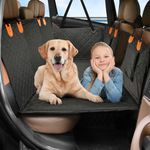 LTDNB Back Seat Extender for Dogs, Dog Car Seat Cover Hard Bottom, Car Camping Air Mattress, Dog Hammock for Car Travel Bed, Pet Seat Cover with Mesh Window, Car Bed Mattress for Car SUV Truck (Black)