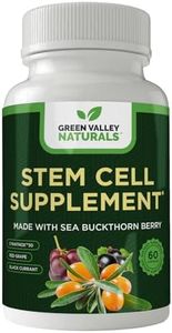 GREEN VALLEY NATURALS Stem Cell Supplement - Organic Tibetan Sea Buckthorn-Resveratrol, Vitamin D, Bishop's Hat Extract (1 Bottle, 60 Count)