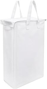 Belle Vous Panier à Linge Pliable avec Couvercle - Grand Panier à Linge Pliable de 58L avec Poignées - Rangement Linge Sale et Jouets - Salle de Bain - Chambre - Buanderie Blanc