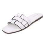 TRASE Fisdy Women Flats Slippers For Women And Girls (WHITE, 6 UK)