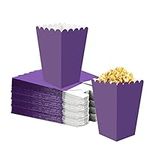 Flunyina Purple Popcorn Boxes 50Pcs Kraft Paper Popcorn Holder Open Top Popcorn Holder Reusable Oil-Proof Snack Fries Containers for Movie Theater Wedding Birthday Parties