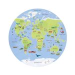 Talking Tables 1000 Piece World Map Puzzle for Adults | Unique Circular Jigsaw with Famous Landmarks, Travel Gifts, Present, PUZZLEWORLD