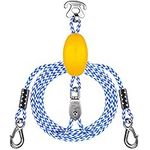 SELEWARE Heavy Duty Boat Tow Harness for Tubing, Boat Tow Rope with Stainless Steel Quick Connector & Pulley, Heavy Duty Self Centering Tow Harness for Boat Water Sport Jet Ski Wakeboarding