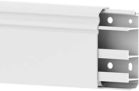 Cable Coach 6m Plinthe Profil Berlin 20x80mm en PVC avec Passage de câbles intégré Couleur: Blanc, Hauteur: 80mm (4pcs Longueur 1,5m)