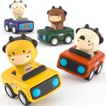 MOONTOY Car Toys for 1+ Year Old Boys Girls Gifts,Baby Animal Racing Cars for Toddlers 1-3, Infant Play Vehicle Set, Baby Press and Go Car Toys for 6 9 10 12+Months, 1st Birthday Gifts for Boys Girls