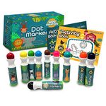 Wee Creators Washable Dot Markers for Kids with 2 Educational Activity Books | 10 Color Set (Original)