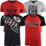 kandor Graphic Mens t Shirt – Packs of 4, Trendy t Shirts for Men UK Clothing, Quality Cotton tee Shirts Pack, Casual Printed Designer Multipack t-Shirt Tops(L,Denomor-Flores)