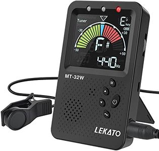 Metronome Tuner, Rechargeable 3 In 1 Digital Metronome with Vocal Count, Tone Generator Tuners for Guitar, Bass, Violin, Ukulele, Chromatic, Clarinet, Trumpet, Flute, All Instruments, Black by LEKATO