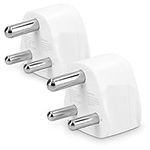 kwmobile Travel Adapter South Africa Type M (Pack of 2) - Universal Plug Adaptor - UK to South Africa, Nepal, Namibia, Mozambique and More - White