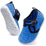 JOINFREE Baby Toddler Water Shoes Boys Girls Sandals Barefoot Kids Breathable Sneakers Shoes for Walking Running, Blue Shark, 12-18 Months Infant