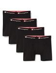 Champion Men's Core x4 Boxer Briefs, Black, M (Pack of 4)