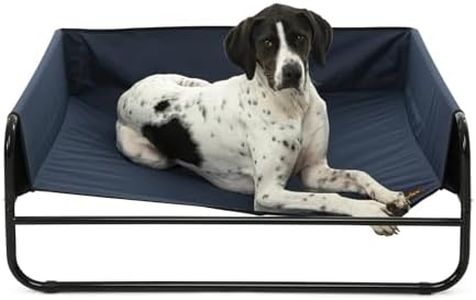 Charlie's Pet High Walled Outdoor Trampoline Pet Bed Cot Scratch-Resistant Heat Resistant Highly Breathable - Blue Large 100x100x38cm; Maximum Weight 50kgs
