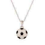 Lureme® Fashion Jewelry Silver Tone Enamel Soccer Pendant Necklace White Black Color (01003114)